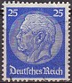 Germany 1933 Von Hindenburg 25 Pfennig Azul Scott 425